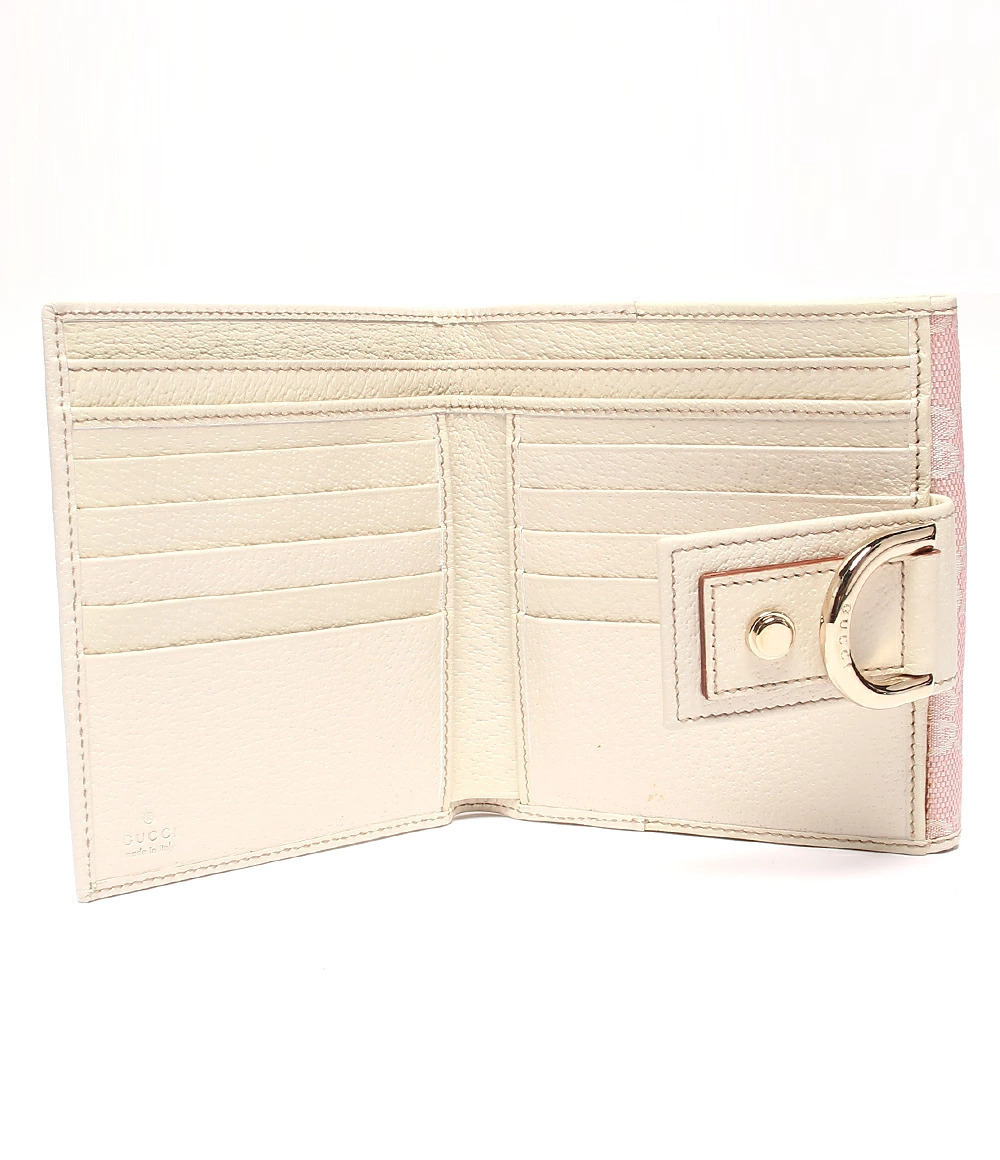 Gucci Canvas fold GG Closure Wallet Snap Bi Double Black